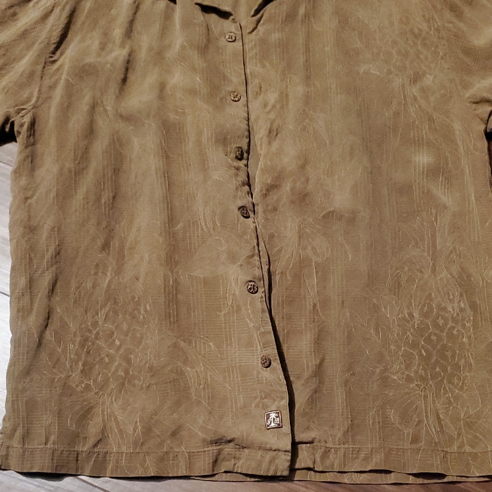 Tommy Bahama Brown 100% Silk Shirt - Picture 9 of 12